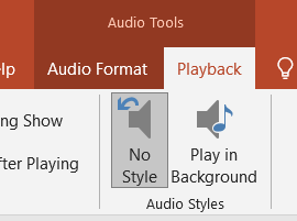 Playback options to play music automatically in PowerPoint