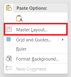 Master layout option