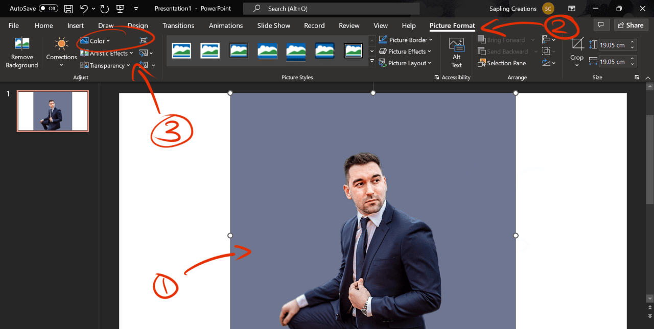 Steps to remove background image in PowerPoint using Set Background Color Tool
