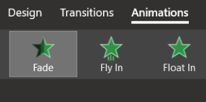 Select animations for timelines that you create in PowerPoint