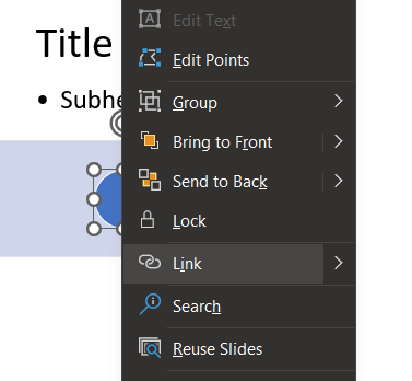 You can make your timeline interactive and clickable by converting them into hyperlinks as shown