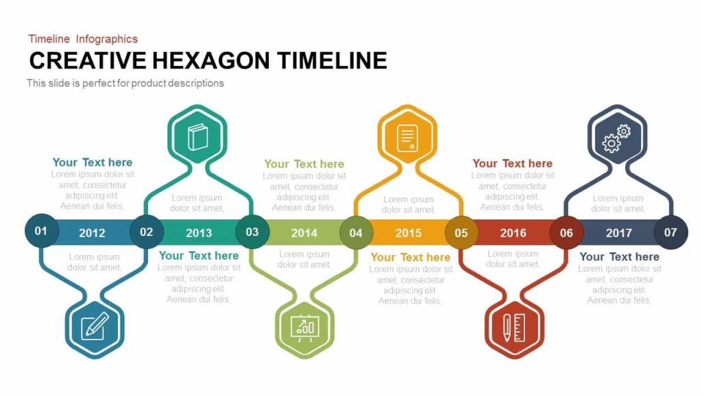 Example of a horizontal timeline template for PowerPoint