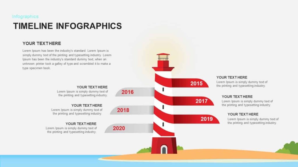 Example of graphical timeline template for PowerPoint