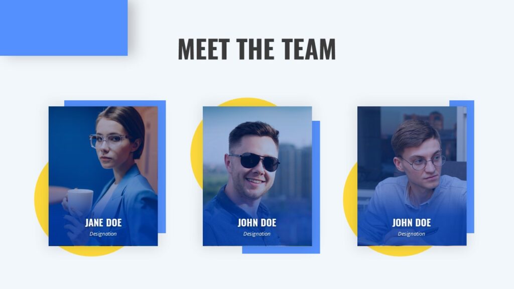 This is an example of a team slide for a pitch deck