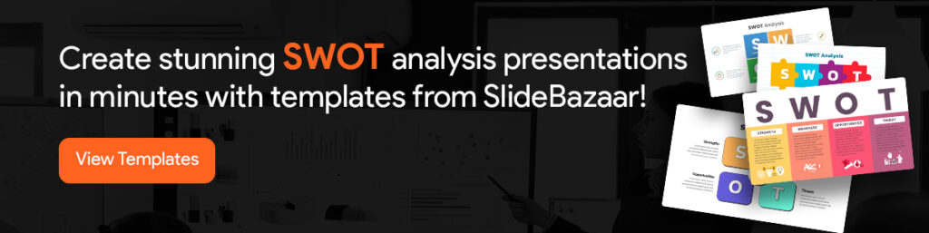 Banner that leads to SWOT analysis templates page.