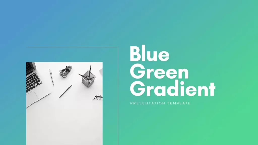 Blue green gradient color palette for PowerPoint presentations