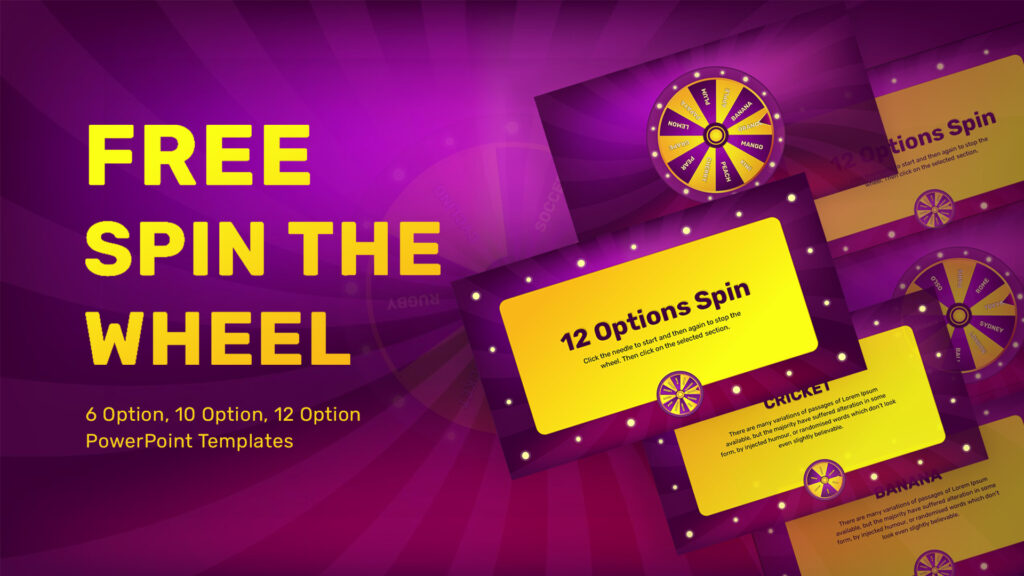 Spin the wheel PowerPoint template - fun office games to play with colleagues