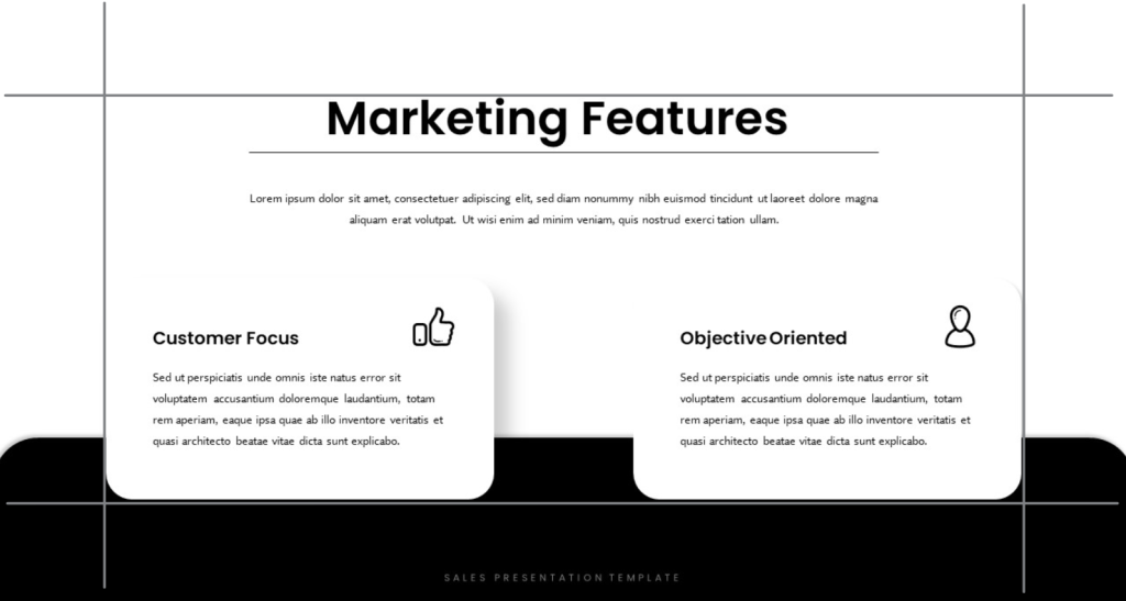 A slide with spaces around the edges, as an example of a slide with good use of white space.