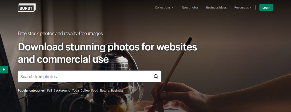 Burst by Shopify is a website for stock photos for your presentations.