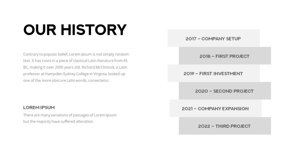 A white presentation slide with some generic text on it.