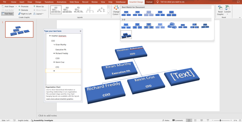Applying Smart Styles in org chart