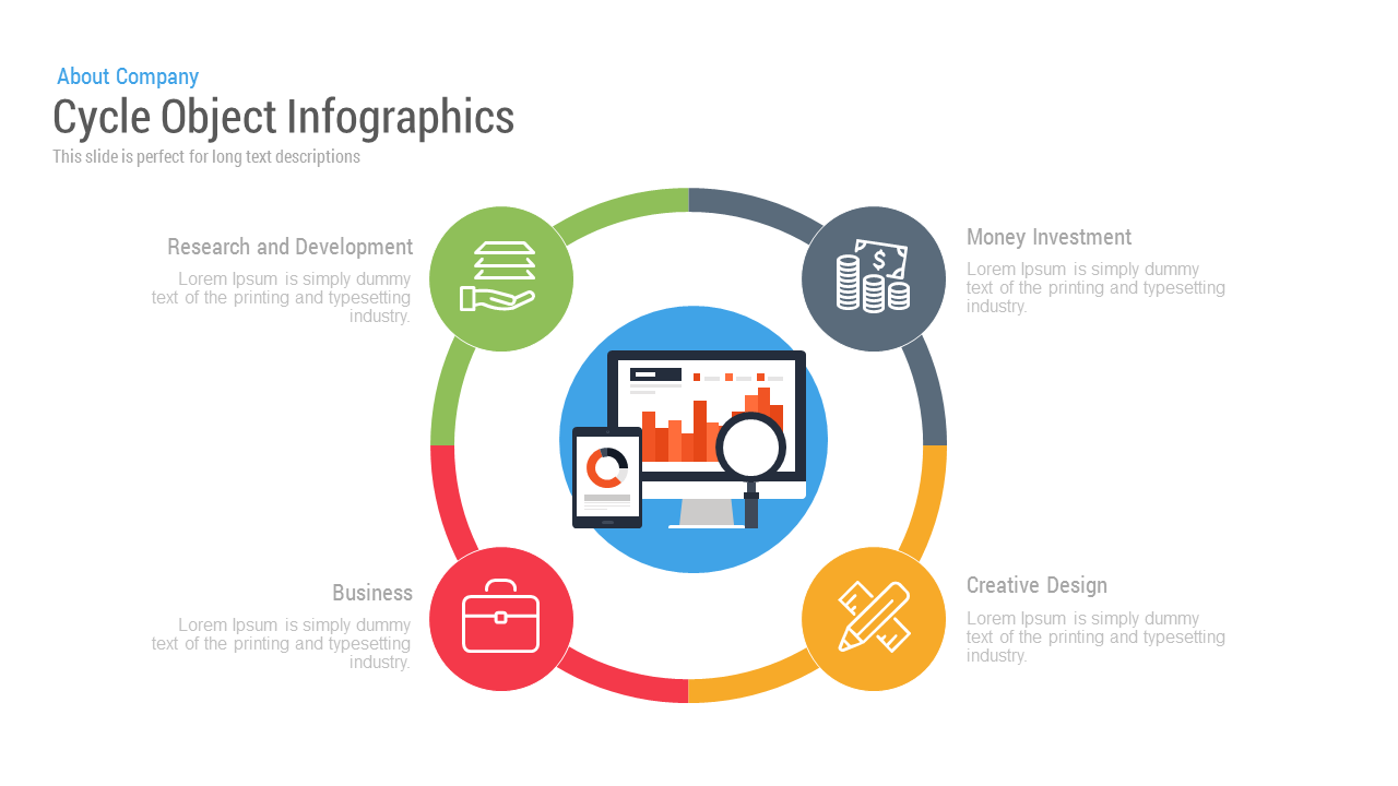 Cycle Object Infographic Free PowerPoint Template and Keynote Slide