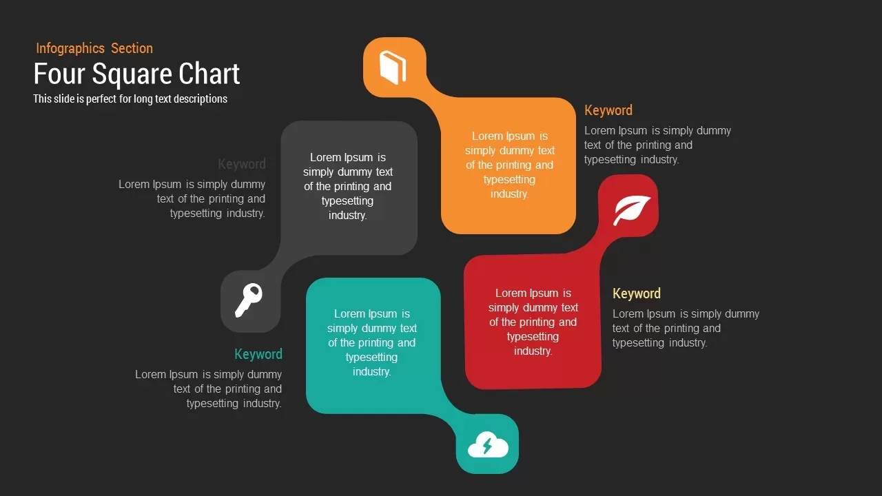 Four Square Diagram PowerPoint Template and Keynote Slide