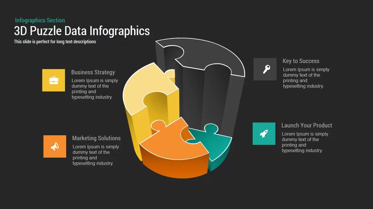 3D Puzzle Data Infographics Powerpoint Template and Keynote