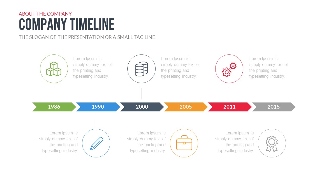 Free Company Profile PowerPoint Timeline Template