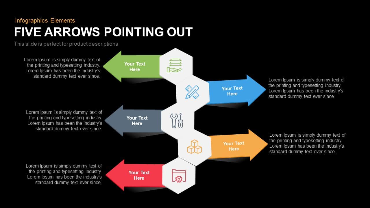 Five Arrows Pointing Out