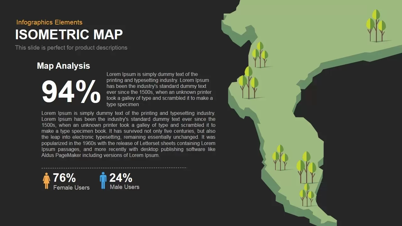 Map isometric PowerPoint template