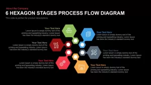 6 Hexagon Stages Process Flow Diagram