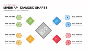 Mind map PowerPoint Template and Keynote Slide in Diamond Shape