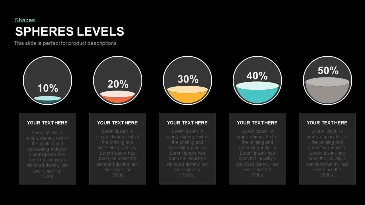 Spheres Levels Powerpoint and Keynote template