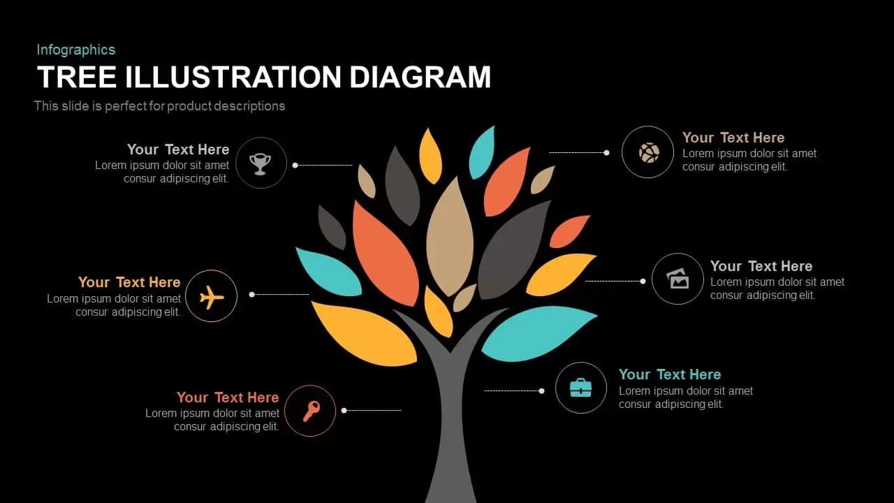 Tree Illustration Diagram Powerpoint and Keynote template