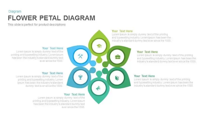 Flower Petal Diagram PowerPoint Template and Keynote Slide