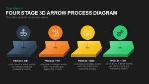 Animated Three Stage 3d Arrow Process Diagram