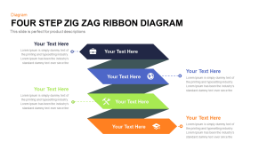 Four Step Zig Zag Ribbon Diagram