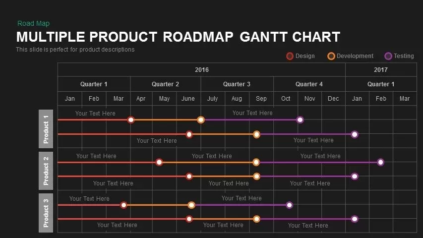 Multiple Product Roadmap Gantt Chart1