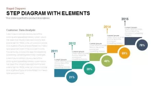 Step diagram with elements PowerPoint template and keynote 