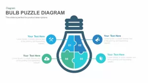 Bulb Puzzle Diagram Powerpoint and Keynote template