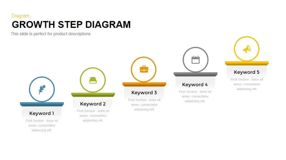 Growth Step Diagram Powerpoint and Keynote template