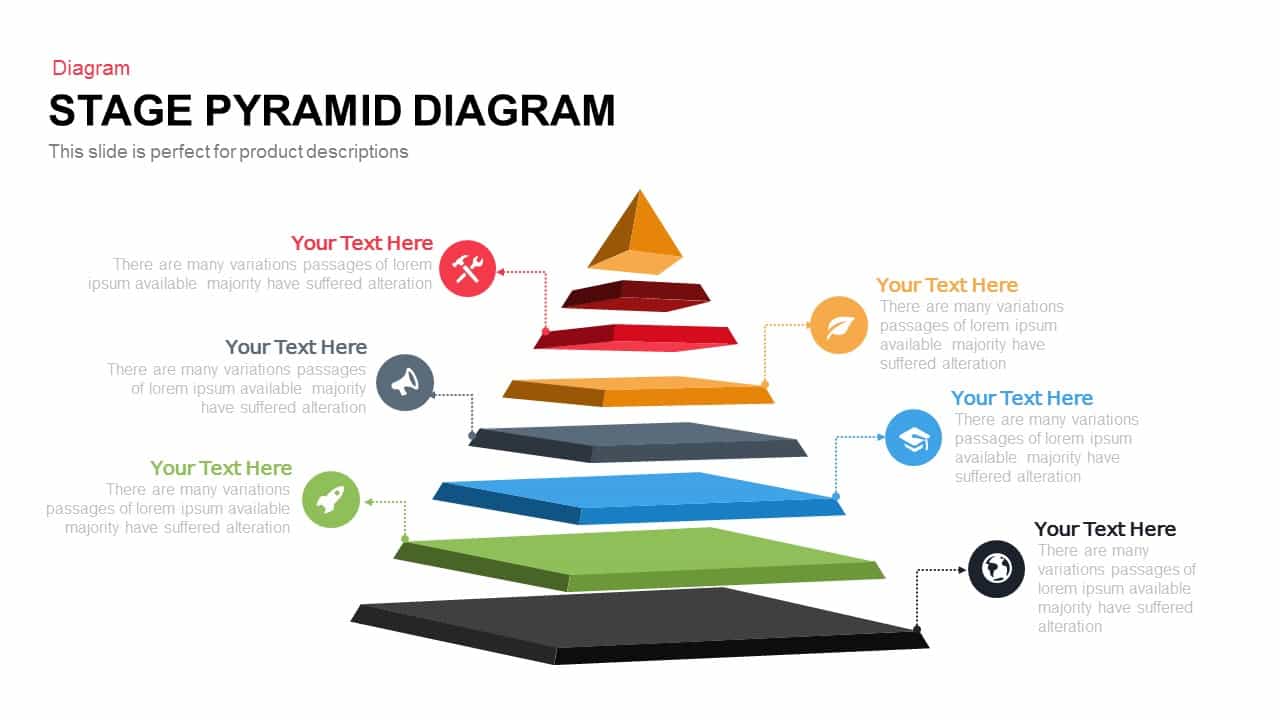 Stage pyramid diagram PowerPoint template and keynote