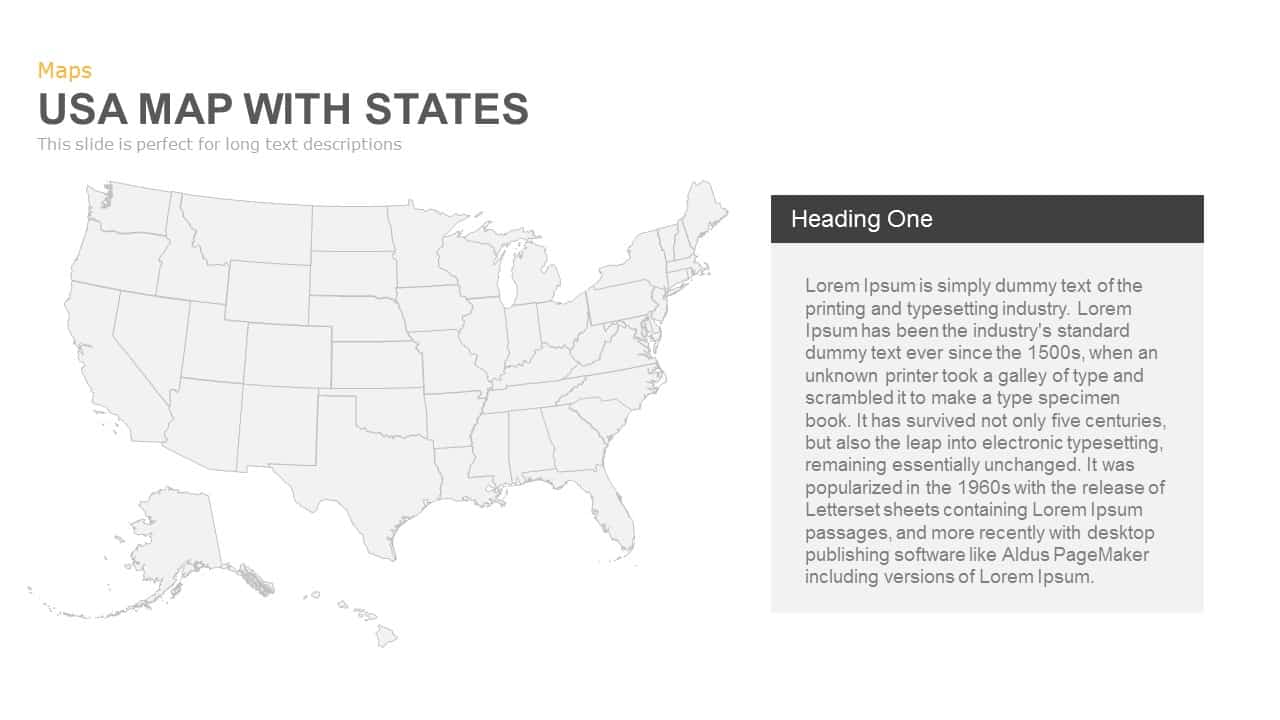 USA Map With States Powerpoint and Keynote template