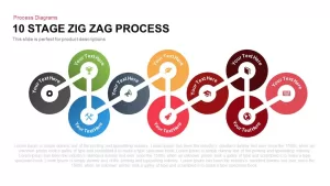 10 Stages Zig Zag Process PowerPoint Template and Keynote