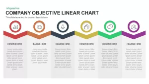 Company objective linear chart PowerPoint template and keynote