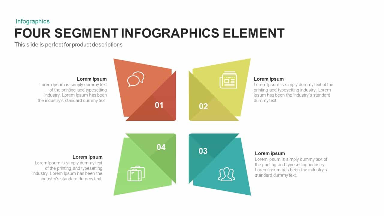 Four Segment Infographics Element Powerpoint and Keynote template