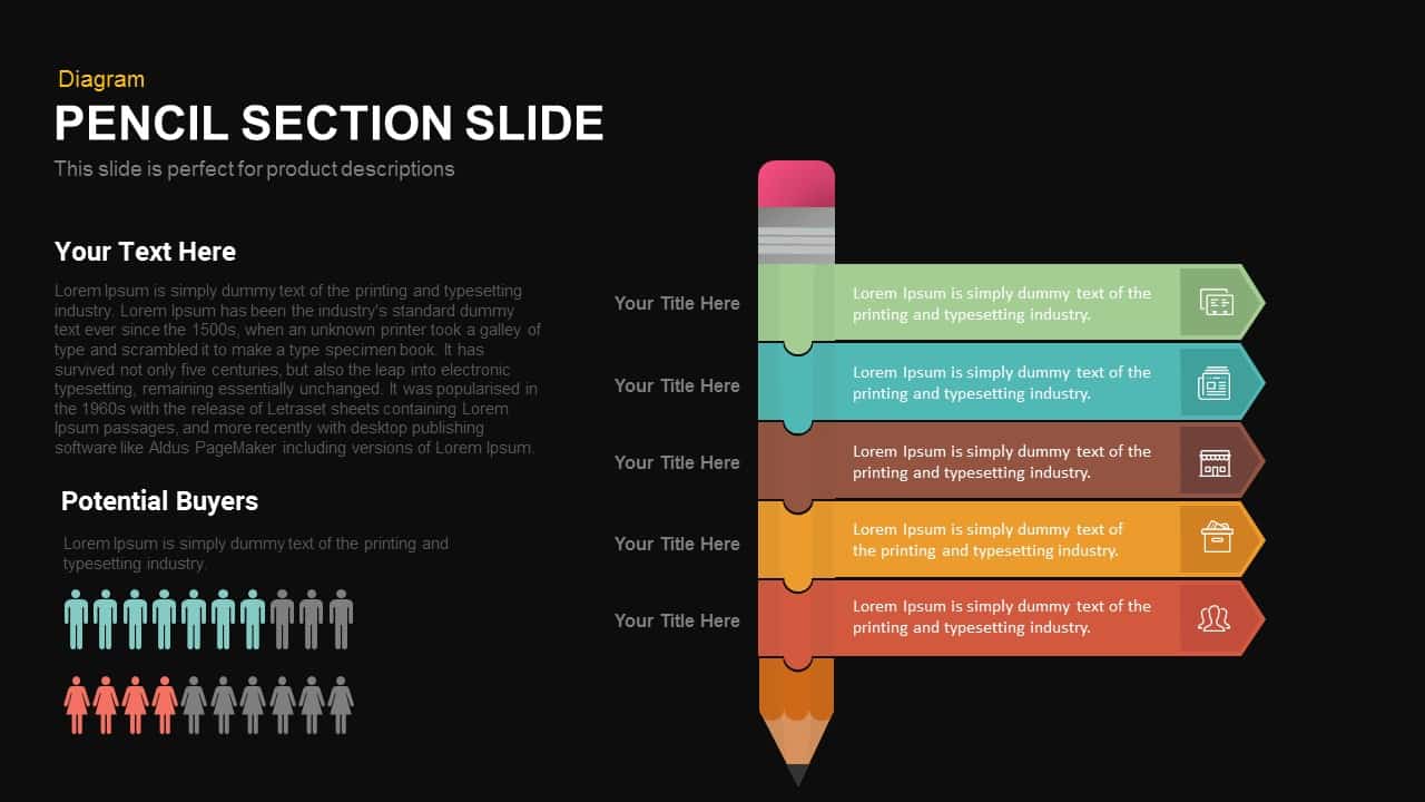 Pencil Section Powerpoint and Keynote Slide
