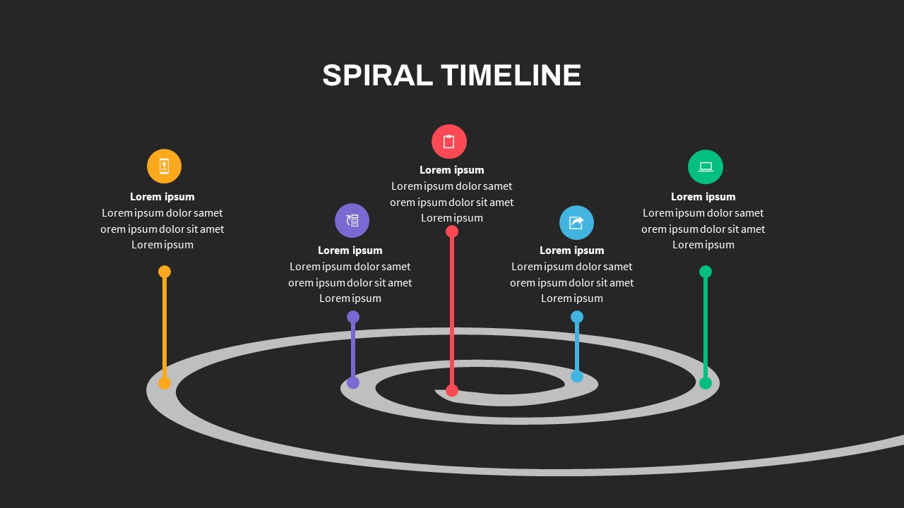 Spiral Timeline Slide Template