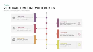 Vertical Timeline with Boxes Powerpoint and Keynote template