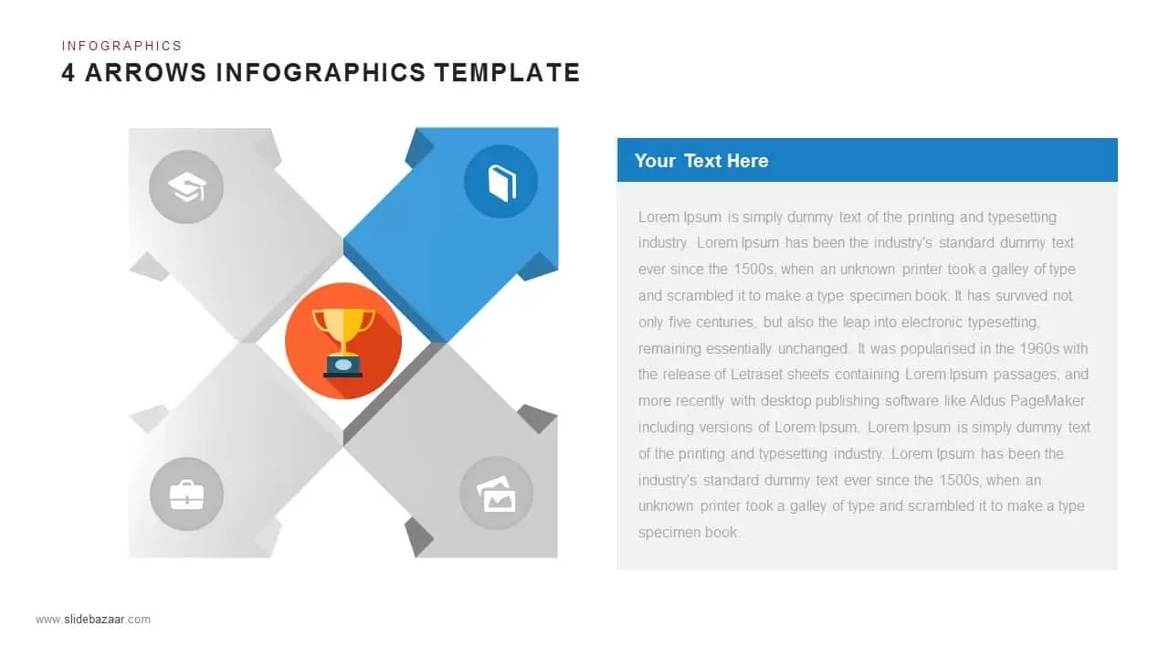 4 Arrows Infographics Powerpoint and Keynote template