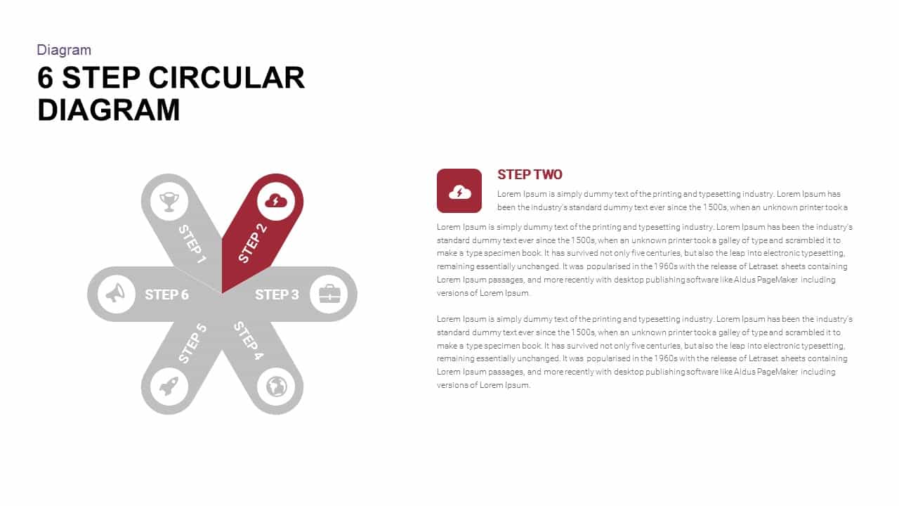 6 Step Circular Diagram Powerpoint and Keynote template