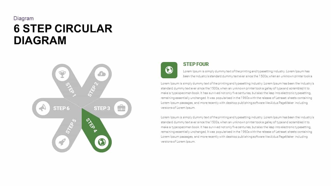 6 Step Circular Diagram Powerpoint and Keynote template