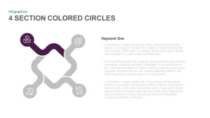 4 Section Colored Circles Powerpoint and Keynote template