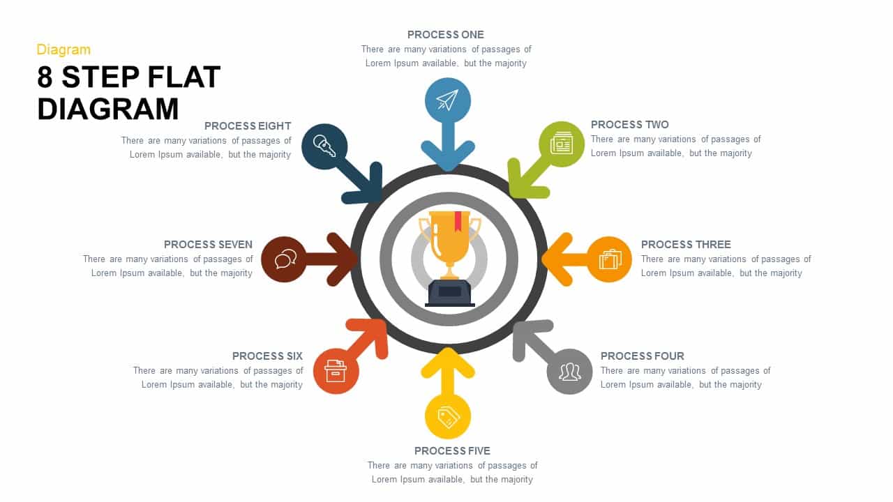 8 step flat diagram for PowerPoint and keynote