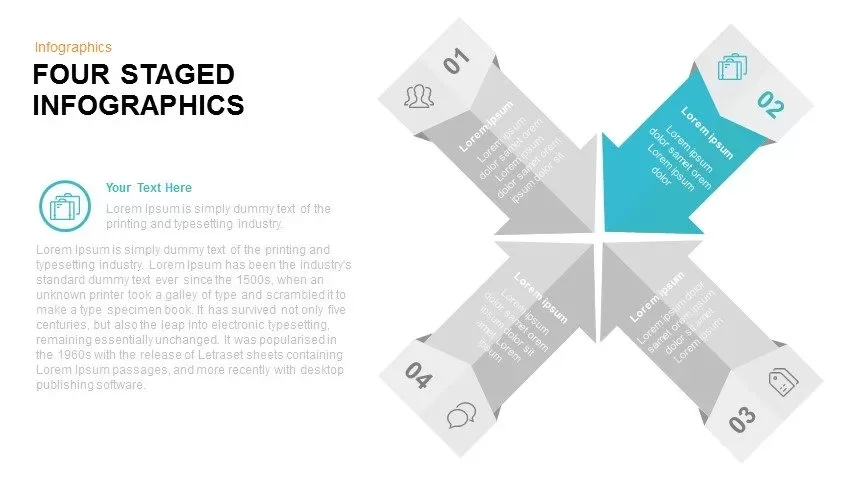 Four Staged Inward Arrows Infographics