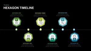 Timeline hexagon PowerPoint template and keynote