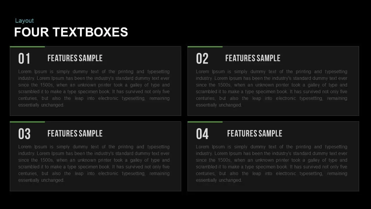 Textboxes Layouts Powerpoint and Keynote template