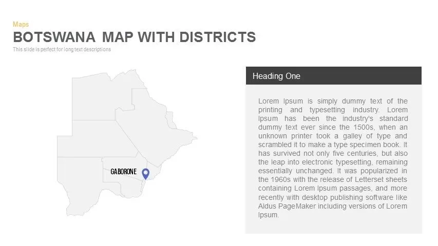 Botswana Map With districts Powerpoint and Keynote template