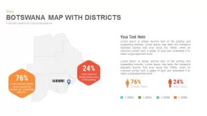 Botswana Map With districts Powerpoint and Keynote template